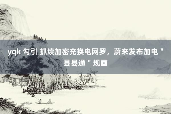 yqk 勾引 抓续加密充换电网罗，蔚来发布加电＂县县通＂规画