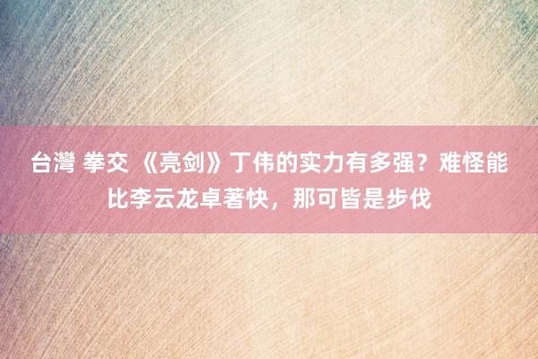 台灣 拳交 《亮剑》丁伟的实力有多强？难怪能比李云龙卓著快，那可皆是步伐