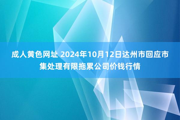 成人黄色网址 2024年10月12日达州市回应市集处理有限拖累公司价钱行情