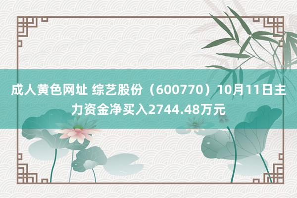 成人黄色网址 综艺股份（600770）10月11日主力资金净买入2744.48万元