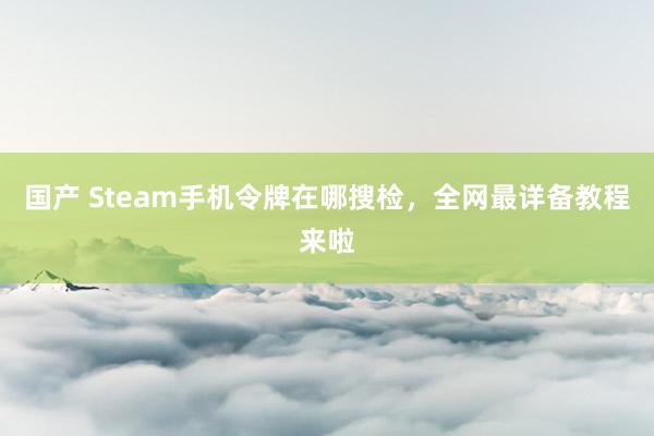 国产 Steam手机令牌在哪搜检，全网最详备教程来啦