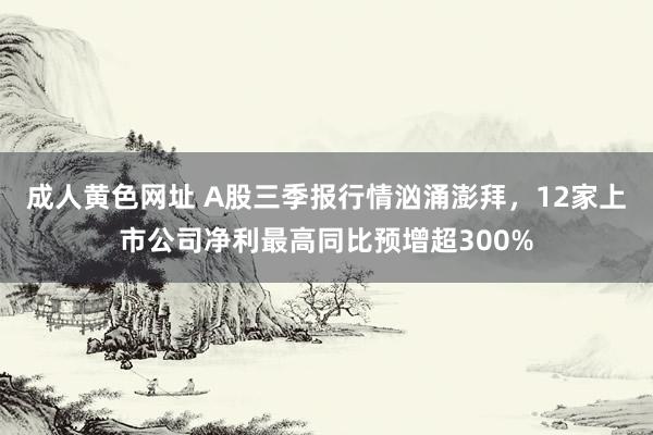 成人黄色网址 A股三季报行情汹涌澎拜，12家上市公司净利最高同比预增超300%