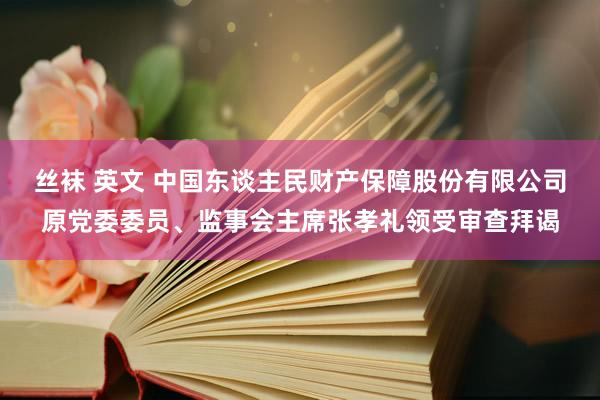 丝袜 英文 中国东谈主民财产保障股份有限公司原党委委员、监事会主席张孝礼领受审查拜谒