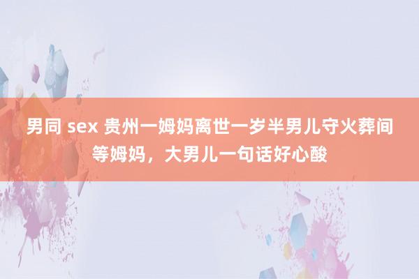 男同 sex 贵州一姆妈离世一岁半男儿守火葬间等姆妈，大男儿一句话好心酸