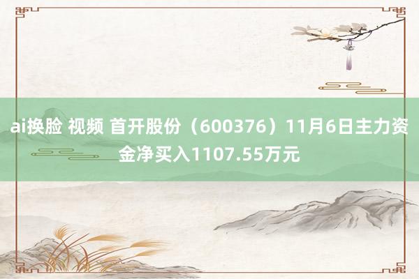 ai换脸 视频 首开股份（600376）11月6日主力资金净买入1107.55万元