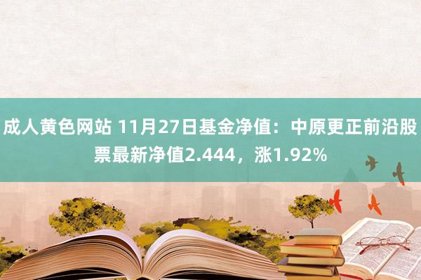 成人黄色网站 11月27日基金净值：中原更正前沿股票最新净值2.444，涨1.92%