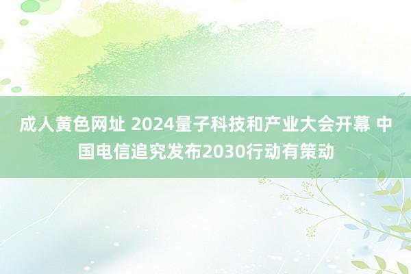 成人黄色网址 2024量子科技和产业大会开幕 中国电信追究发布2030行动有策动