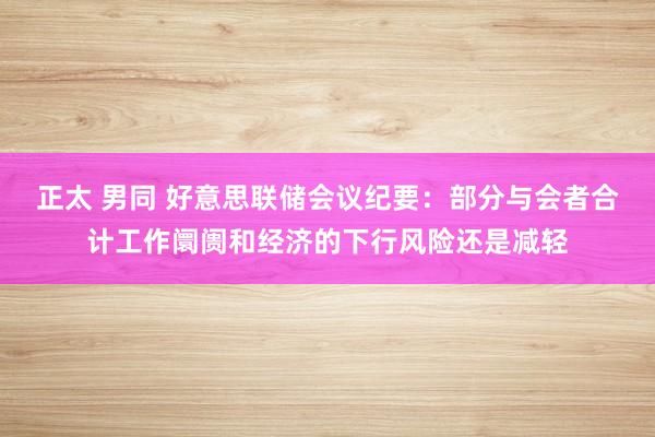 正太 男同 好意思联储会议纪要：部分与会者合计工作阛阓和经济的下行风险还是减轻