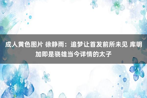 成人黄色图片 徐静雨：追梦让首发前所未见 库明加即是骁雄当今详情的太子