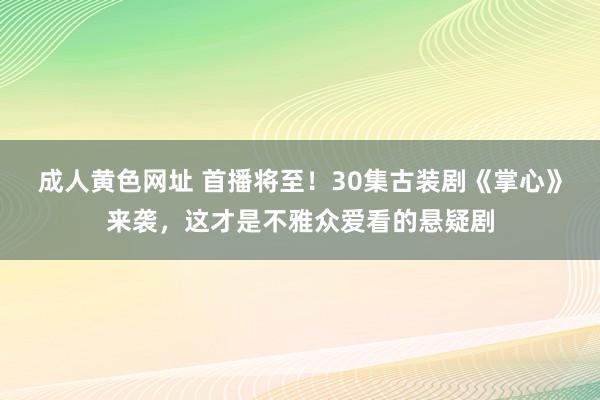 成人黄色网址 首播将至！30集古装剧《掌心》来袭，这才是不雅众爱看的悬疑剧