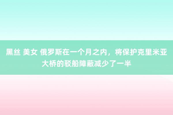 黑丝 美女 俄罗斯在一个月之内，将保护克里米亚大桥的驳船障蔽减少了一半