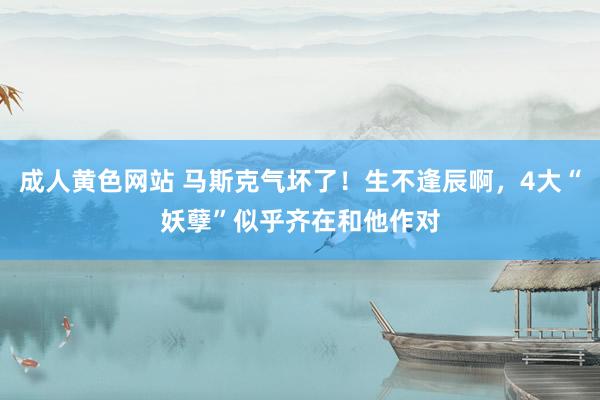 成人黄色网站 马斯克气坏了！生不逢辰啊，4大“妖孽”似乎齐在和他作对