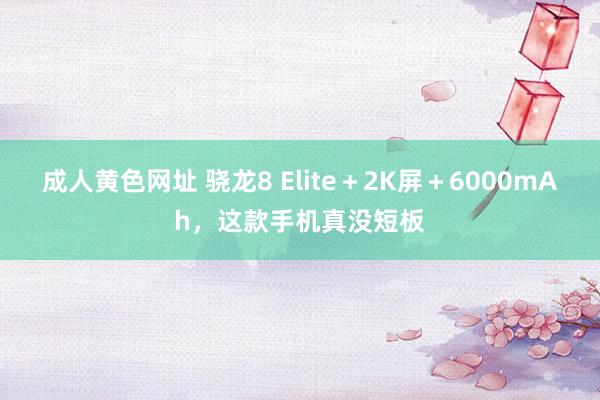 成人黄色网址 骁龙8 Elite＋2K屏＋6000mAh，这款手机真没短板