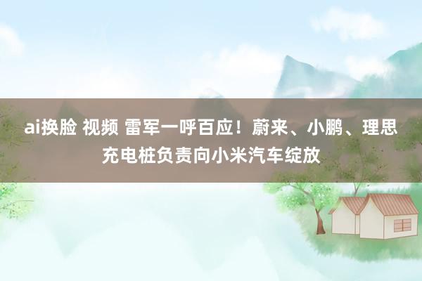 ai换脸 视频 雷军一呼百应！蔚来、小鹏、理思充电桩负责向小米汽车绽放