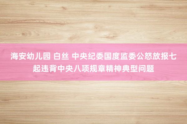 海安幼儿园 白丝 中央纪委国度监委公怒放报七起违背中央八项规章精神典型问题