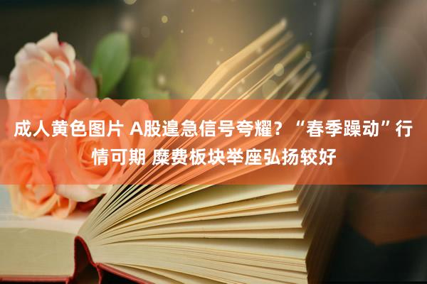 成人黄色图片 A股遑急信号夸耀？“春季躁动”行情可期 糜费板块举座弘扬较好