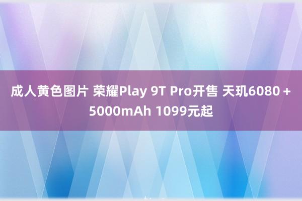 成人黄色图片 荣耀Play 9T Pro开售 天玑6080＋5000mAh 1099元起