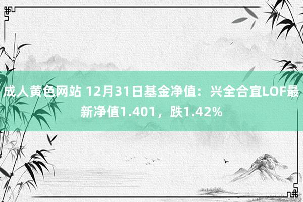 成人黄色网站 12月31日基金净值：兴全合宜LOF最新净值1.401，跌1.42%