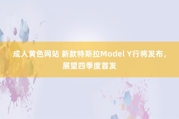 成人黄色网站 新款特斯拉Model Y行将发布，展望四季度首发