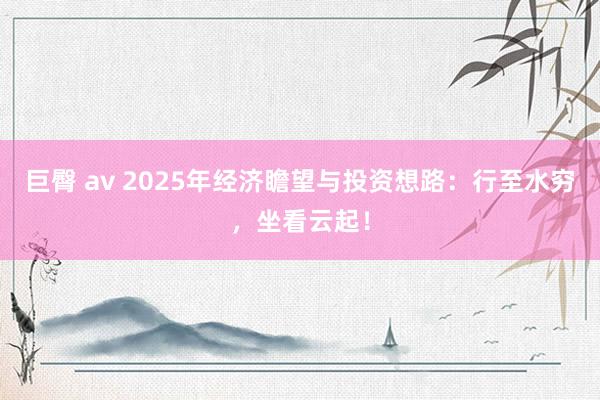 巨臀 av 2025年经济瞻望与投资想路：行至水穷，坐看云起！