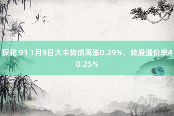 探花 91 1月9日大丰转债高涨0.29%，转股溢价率40.25%