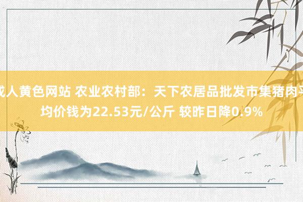 成人黄色网站 农业农村部：天下农居品批发市集猪肉平均价钱为22.53元/公斤 较昨日降0.9%