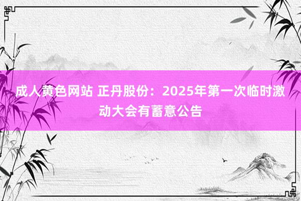 成人黄色网站 正丹股份：2025年第一次临时激动大会有蓄意公告